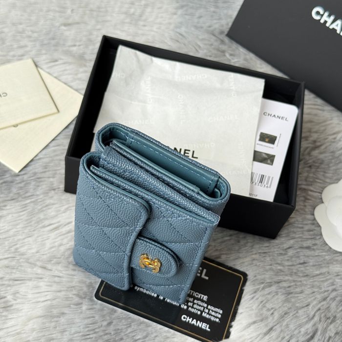 CHANEL 三つ折りカードケース カーフレザー レディース 10.5×7.5×3cm