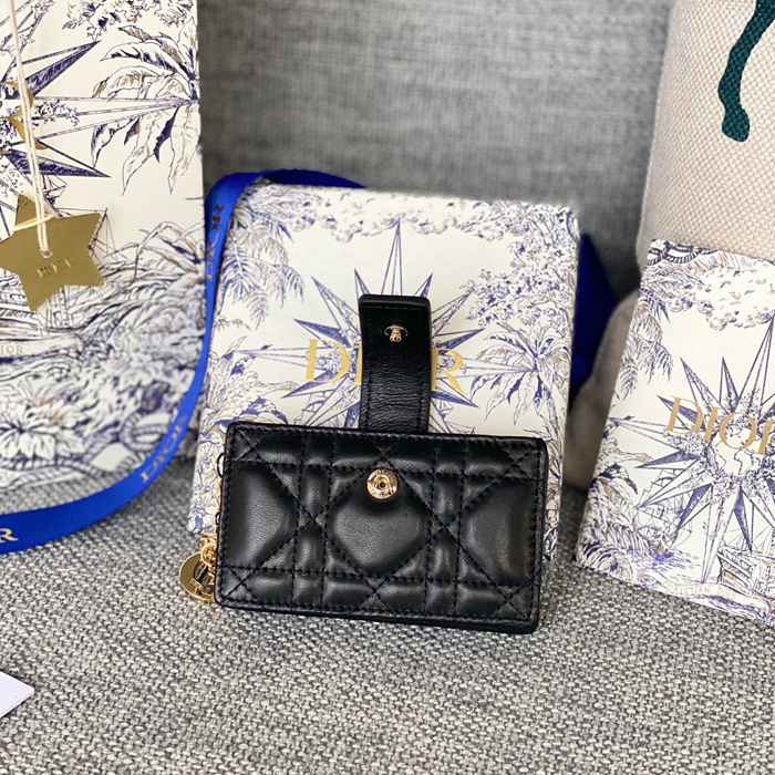 DIOR レディディオール 5スロットカードケース ラムスキン レディース 10.4×7×2cm