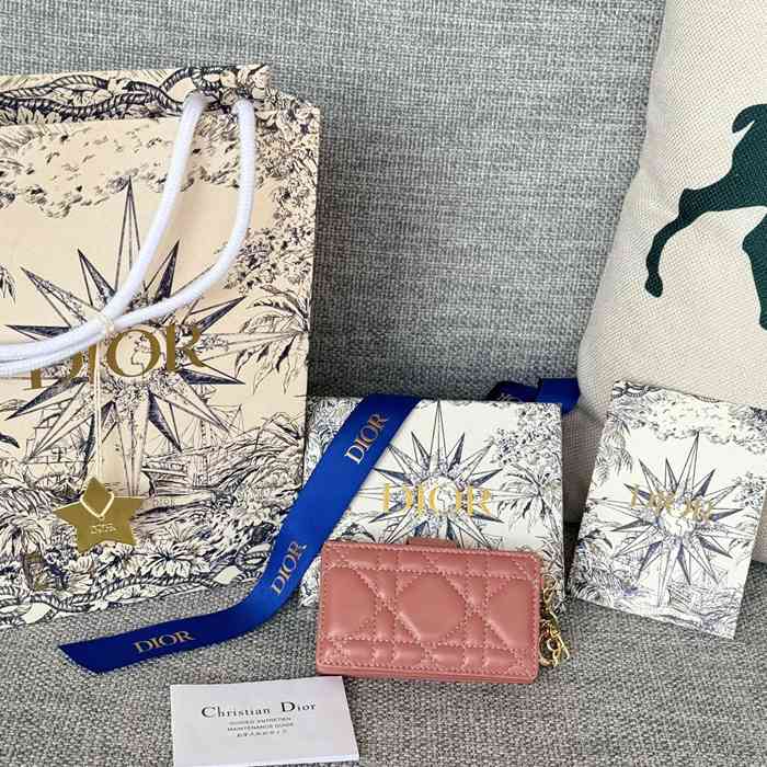 DIOR レディディオール 5スロットカードケース ラムスキン レディース 10.4×7×2cm