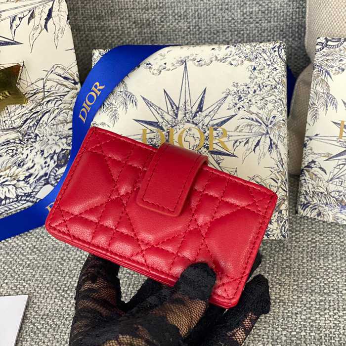DIOR レディディオール 5スロットカードケース ラムスキン レディース 10.4×7×2cm