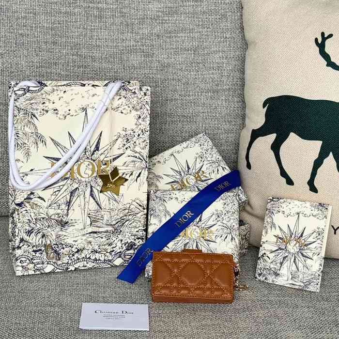 DIOR レディディオール 5スロットカードケース ラムスキン レディース 10.4×7×2cm