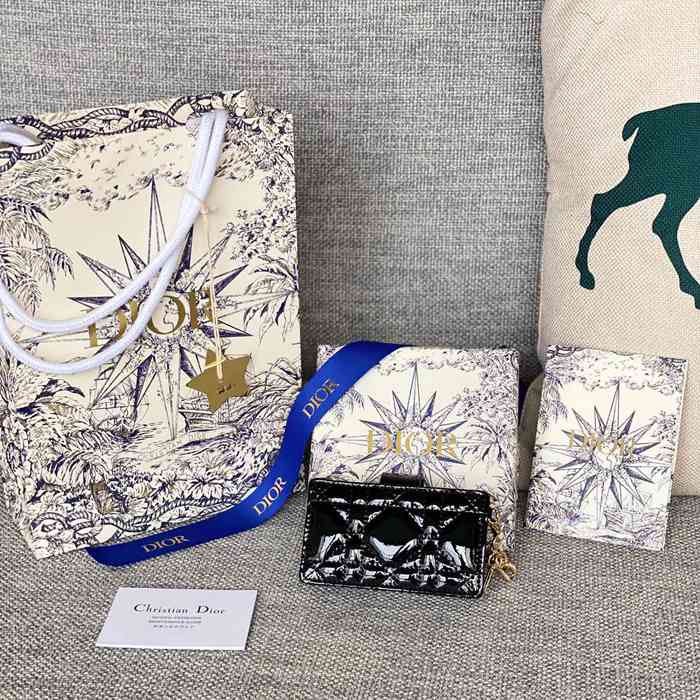 DIOR レディディオール 5スロットカードケース ラムスキン レディース 10.4×7×2cm