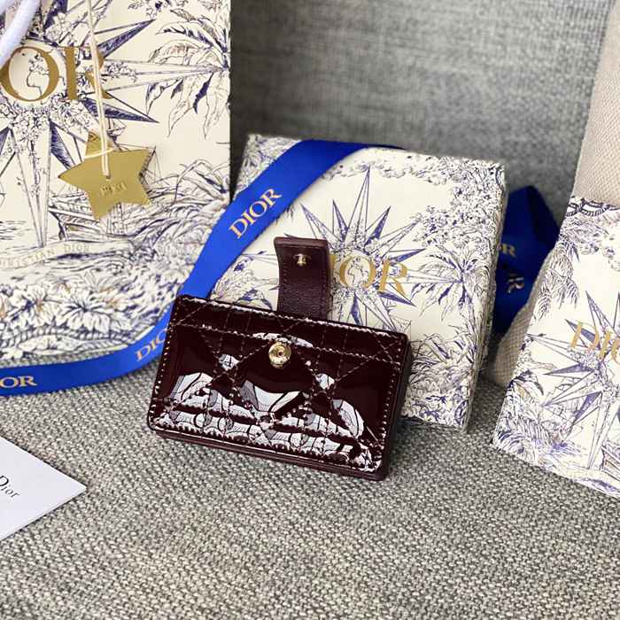 DIOR レディディオール 5スロットカードケース ラムスキン レディース 10.4×7×2cm