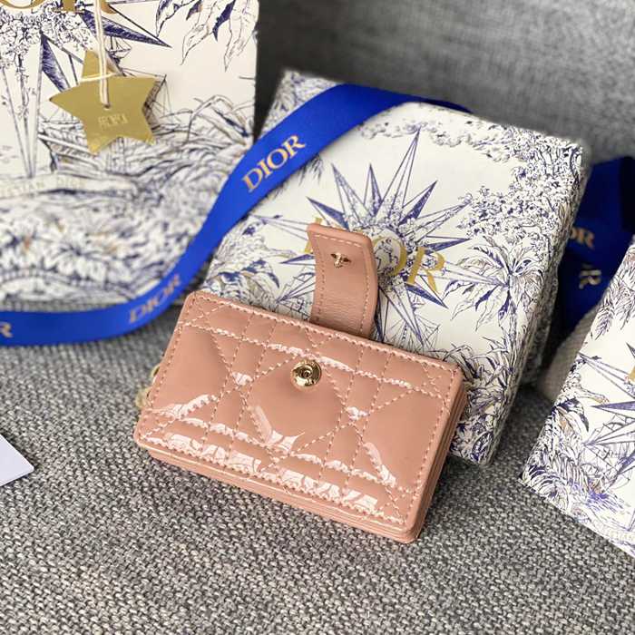 DIOR レディディオール 5スロットカードケース ラムスキン レディース 10.4×7×2cm