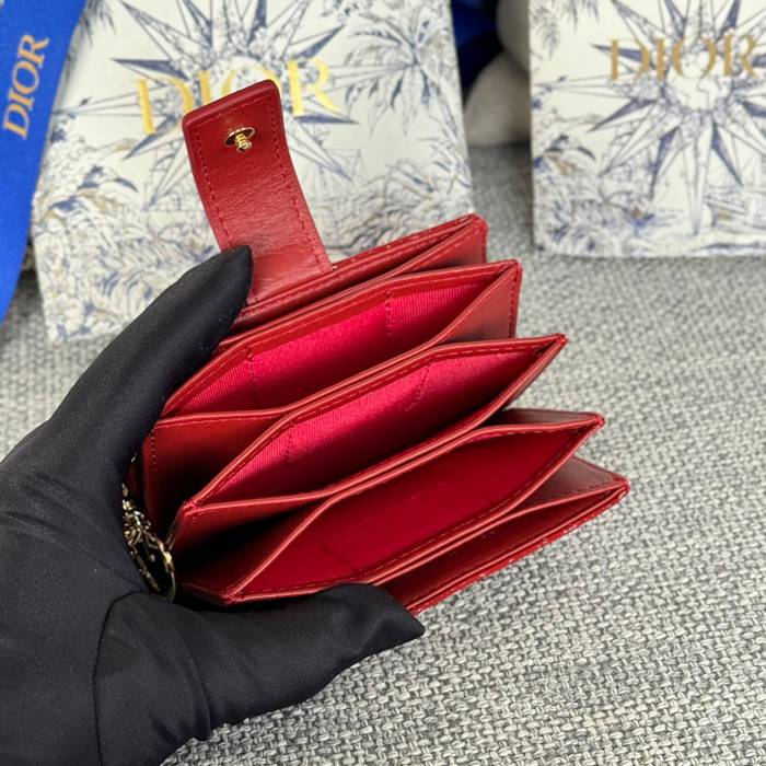 DIOR レディディオール 5スロットカードケース ラムスキン レディース 10.4×7×2cm