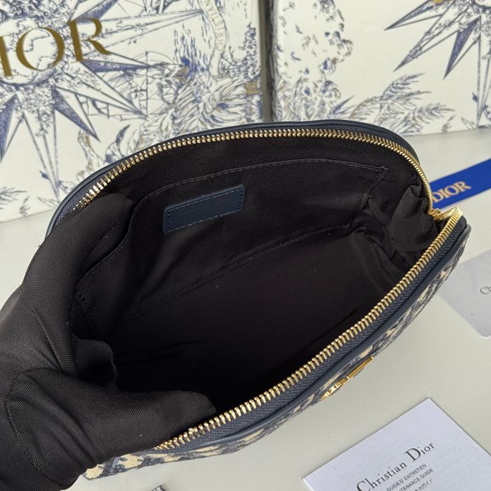 DIOR ポーチ オブリーク メンズ 15.5×24×7cm