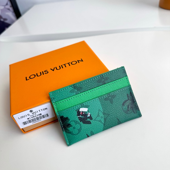 LOUIS VUITTON ダブルカードケース カラードモノグラム キャンバス メンズ 11×7×1.5cm