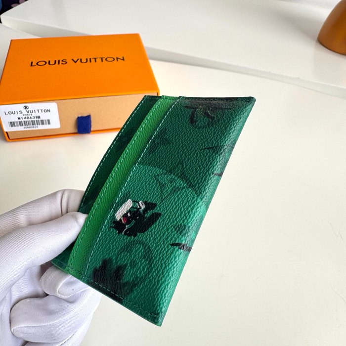 LOUIS VUITTON ダブルカードケース カラードモノグラム キャンバス メンズ 11×7×1.5cm