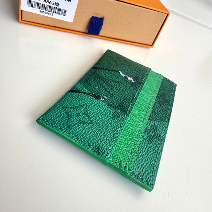LOUIS VUITTON ダブルカードケース カラードモノグラム キャンバス メンズ 11×7×1.5cm