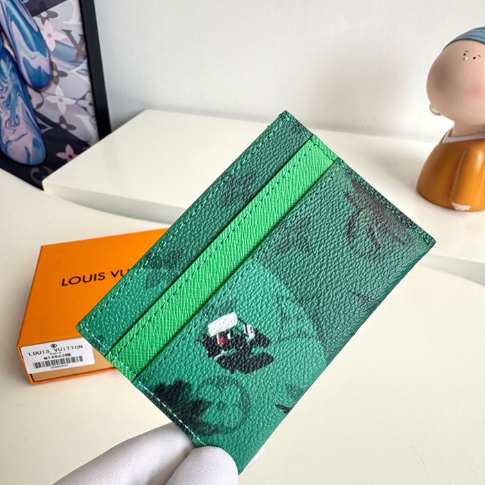 LOUIS VUITTON ダブルカードケース カラードモノグラム キャンバス メンズ 11×7×1.5cm