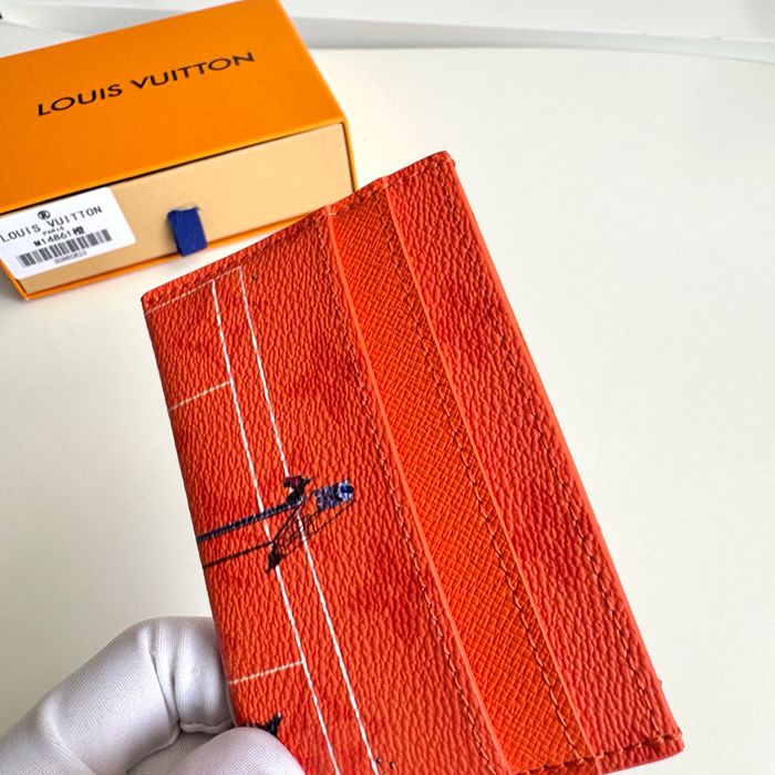 LOUIS VUITTON ダブルカードケース カラードモノグラム キャンバス メンズ 11×7×1.5cm