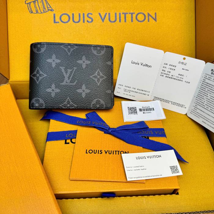 LOUIS VUITTON ミュルティプル ウォレット モノグラム キャンバス メンズ 11.5×9×1.5cm