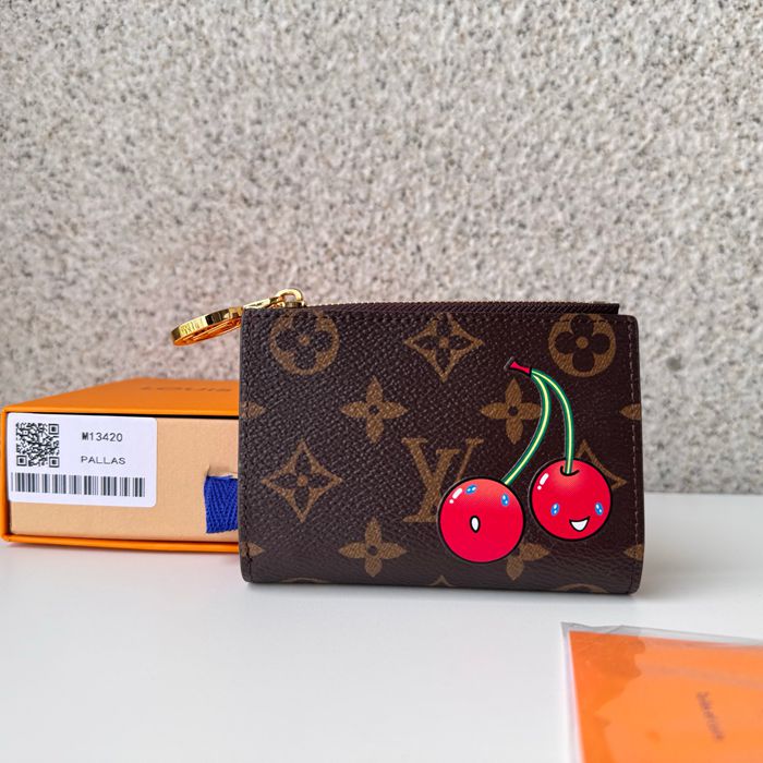 LOUIS VUITTON リサ ウォレット モノグラム チェリー レディース 9×11.5×1.5cm LOUIS VUITTON リサ ウォレット モノグラム チェリー レディース 9×11.5×1.5cm
