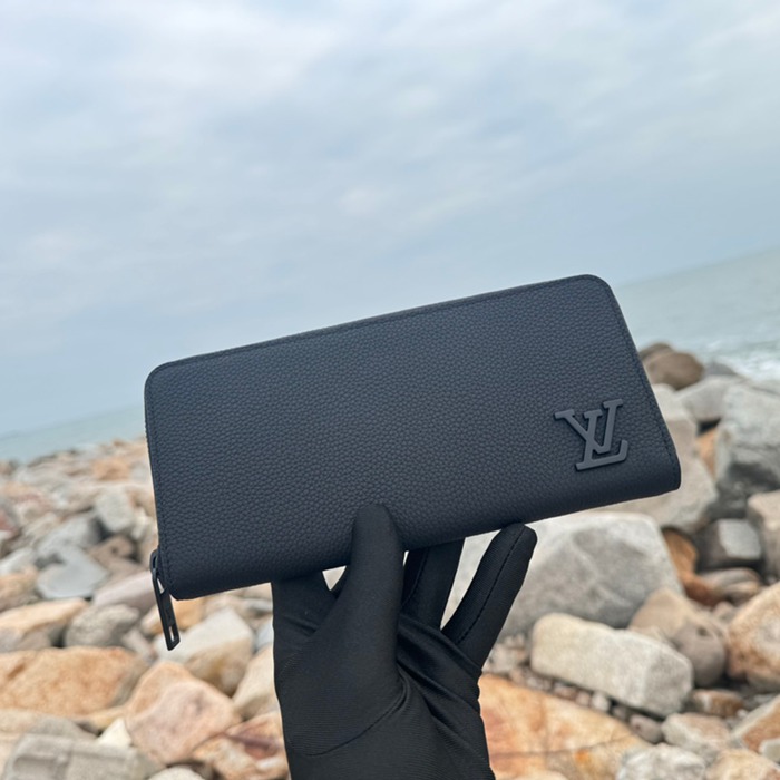 LOUIS VUITTON ジッピー ウォレット LVアエログラム レザー メンズ 21×10×2.5cm