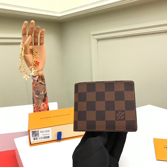 LOUIS VUITTON スレンダー ウォレット ダミエ エベンヌ メンズ 11.9×9cm LOUIS VUITTON スレンダー ウォレット ダミエ エベンヌ メンズ 11.9×9cm