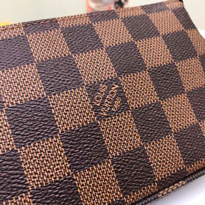 LOUIS VUITTON ミニポシェット アクセサリー ダミエ エベンヌ レディース 15.5×10.5×4cm