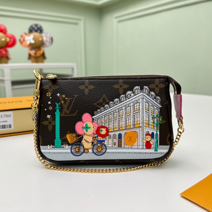 LOUIS VUITTON ミニポシェット アクセサリー モノグラム キャンバス レディース 15.5×10.5×4cm LOUIS VUITTON ミニポシェット アクセサリー モノグラム キャンバス レディース 15.5×10.5×4cm