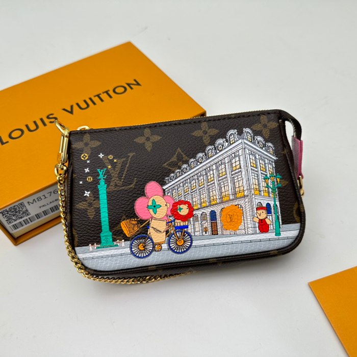 LOUIS VUITTON ミニポシェット アクセサリー モノグラム キャンバス レディース 15.5×10.5×4cm