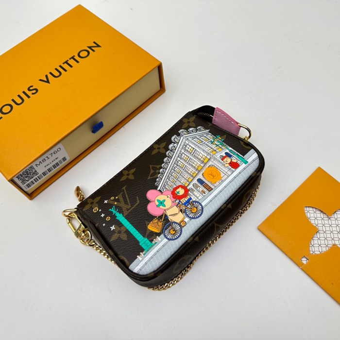 LOUIS VUITTON ミニポシェット アクセサリー モノグラム キャンバス レディース 15.5×10.5×4cm