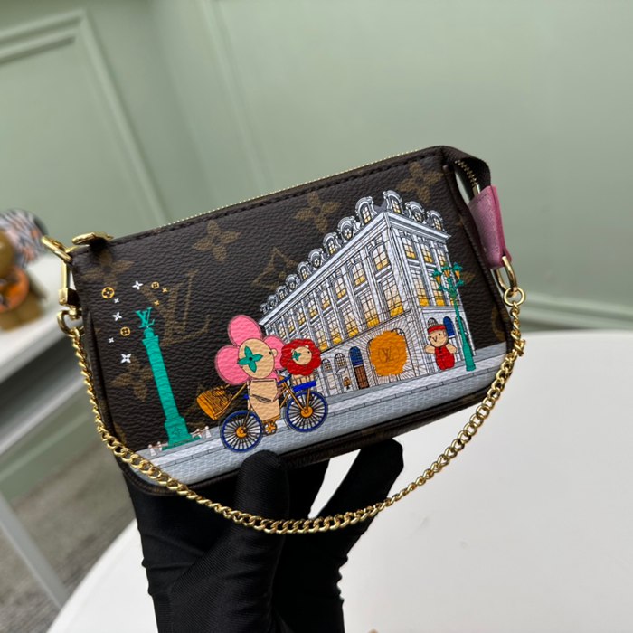 LOUIS VUITTON ミニポシェット アクセサリー モノグラム キャンバス レディース 15.5×10.5×4cm