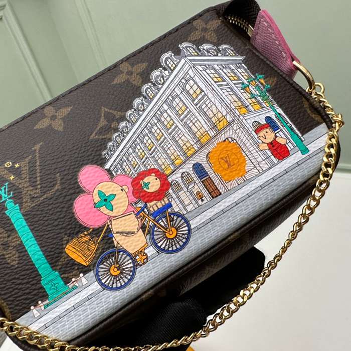 LOUIS VUITTON ミニポシェット アクセサリー モノグラム キャンバス レディース 15.5×10.5×4cm