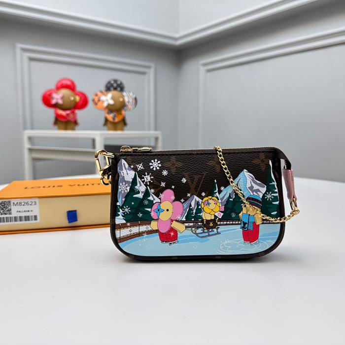 LOUIS VUITTON ミニポシェット アクセサリー モノグラム キャンバス レディース 15.5×10.5×4cm LOUIS VUITTON ミニポシェット アクセサリー モノグラム キャンバス レディース 15.5×10.5×4cm