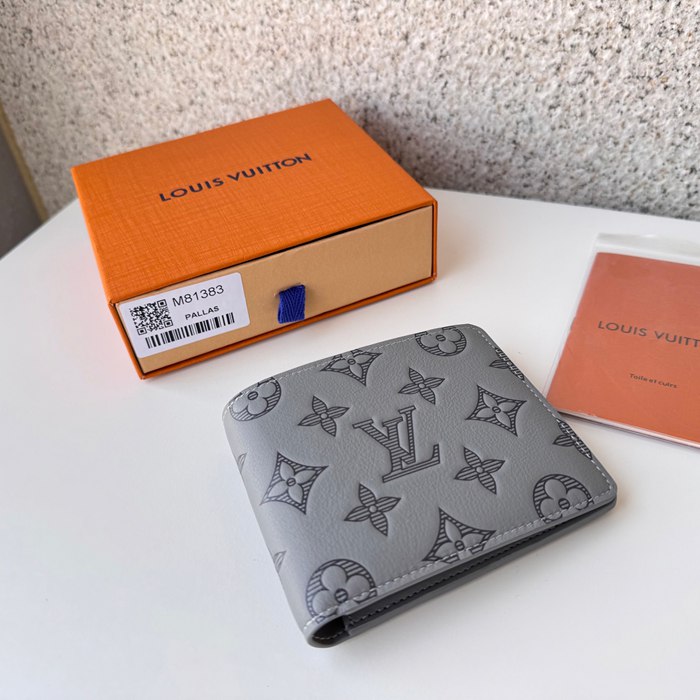 LOUIS VUITTON ミュルティプル ウォレット モノグラム シャドウ レザー メンズ 11.5×9×1.5cm