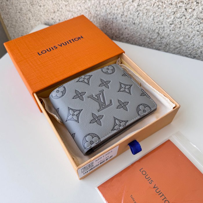LOUIS VUITTON ミュルティプル ウォレット モノグラム シャドウ レザー メンズ 11.5×9×1.5cm