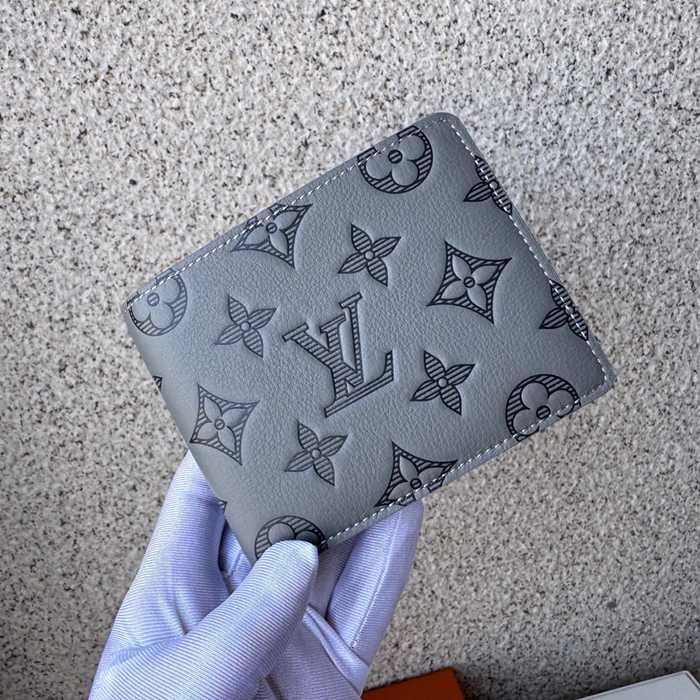 LOUIS VUITTON ミュルティプル ウォレット モノグラム シャドウ レザー メンズ 11.5×9×1.5cm