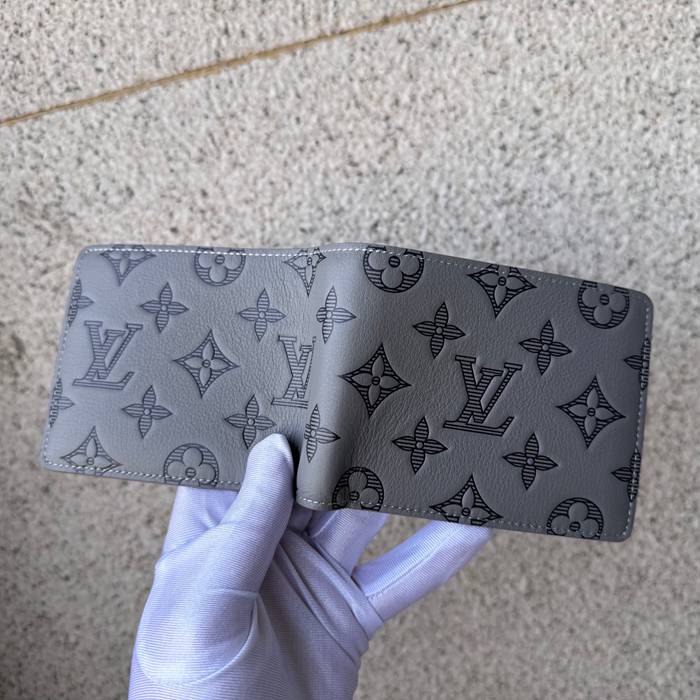 LOUIS VUITTON ミュルティプル ウォレット モノグラム シャドウ レザー メンズ 11.5×9×1.5cm