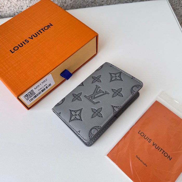 LOUIS VUITTON ポケット オーガナイザー モノグラム シャドウ レザー メンズ 8×11×1cm