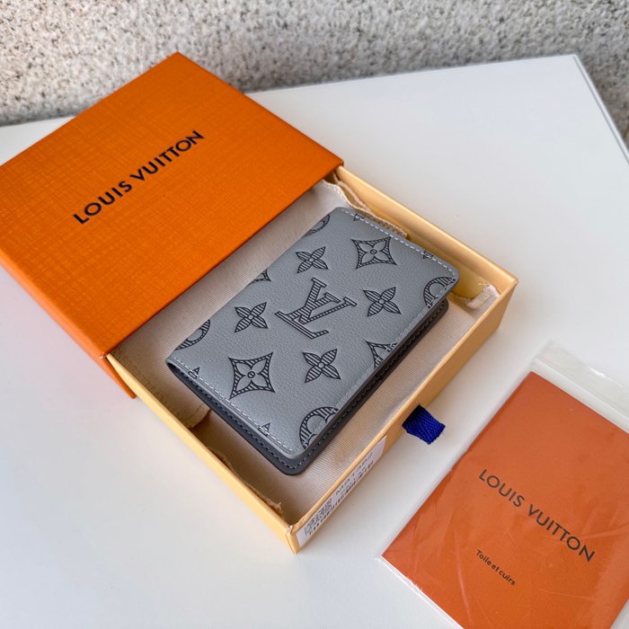LOUIS VUITTON ポケット オーガナイザー モノグラム シャドウ レザー メンズ 8×11×1cm