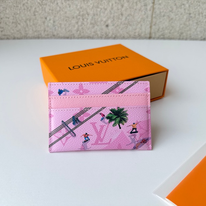 LOUIS VUITTON ポルト カルト ダブル モノグラム キャンバス メンズ 11×7×1.5cm