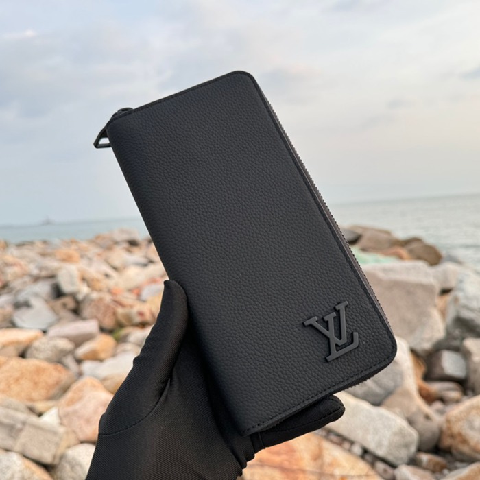 LOUIS VUITTON ジッピー ウォレット LVアエログラム レザー メンズ 10×20×2cm