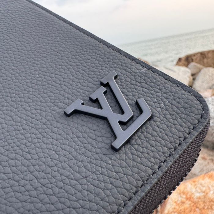 LOUIS VUITTON ジッピー ウォレット LVアエログラム レザー メンズ 10×20×2cm