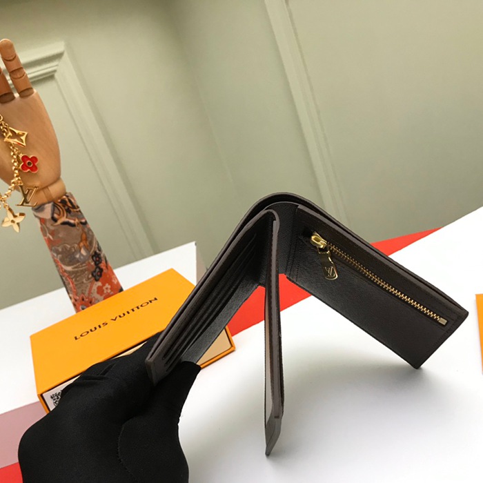LOUIS VUITTON アメリゴ ウォレット ダミエ エベンヌ メンズ 11.5×9.5cm
