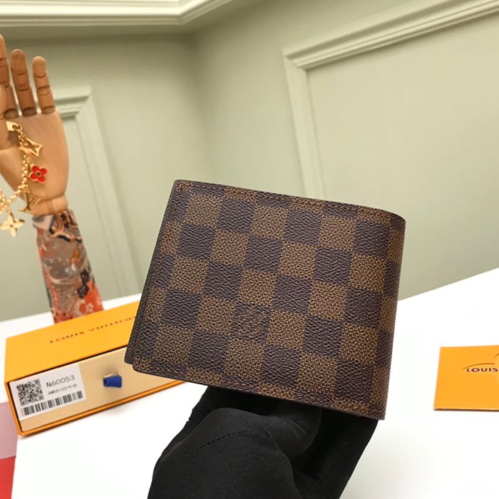 LOUIS VUITTON アメリゴ ウォレット ダミエ エベンヌ メンズ 11.5×9.5cm