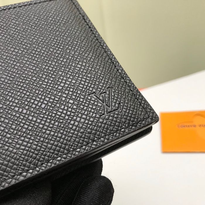 LOUIS VUITTON アメリゴ ウォレット クロスグレインレザー メンズ 11.5×9.5cm
