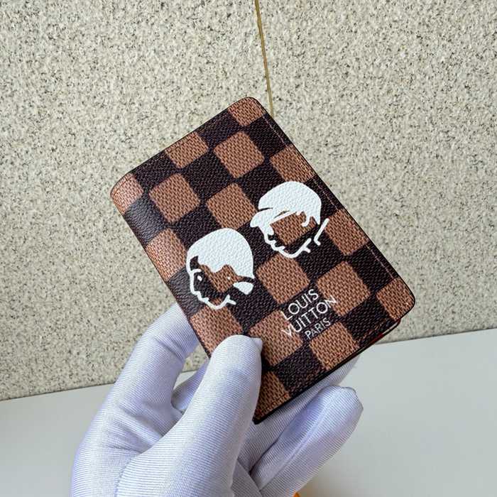 LOUIS VUITTON ポケット オーガナイザー ダミエ エベンヌ メンズ 7.5×11.1×1cm