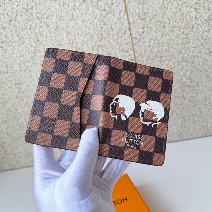 LOUIS VUITTON ポケット オーガナイザー ダミエ エベンヌ メンズ 7.5×11.1×1cm