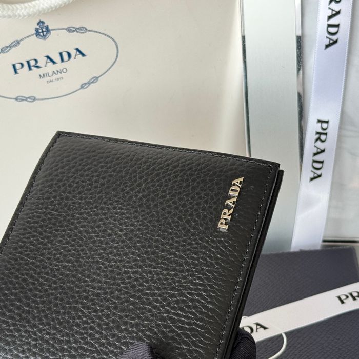PRADA 二つ折り財布 カーフレザー メンズ 11×9.5cm