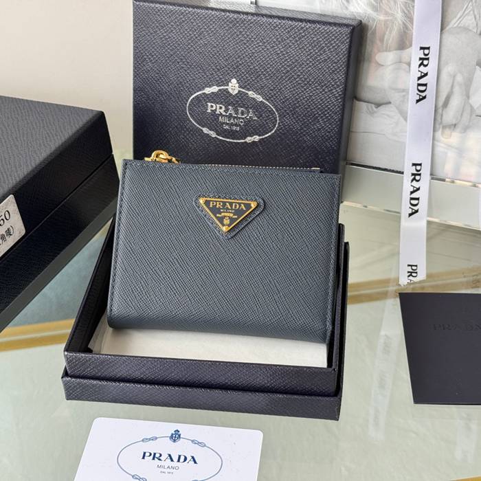 PRADA 二つ折り財布 サフィアーノレザー メンズ 10×9×2cm PRADA 二つ折り財布 サフィアーノレザー メンズ 10×9×2cm