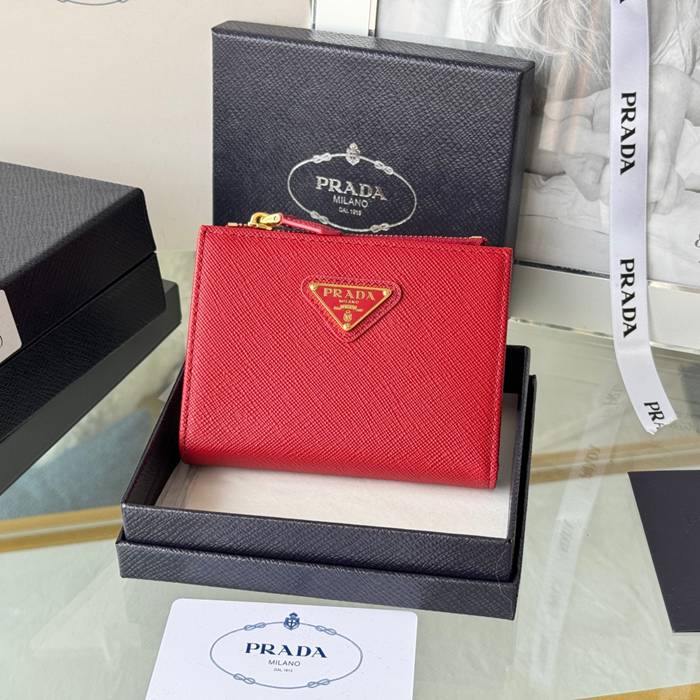 PRADA 二つ折り財布 サフィアーノレザー メンズ 10×9×2cm PRADA 二つ折り財布 サフィアーノレザー メンズ 10×9×2cm