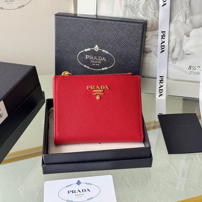 PRADA 二つ折り財布 サフィアーノレザー メンズ 10×9×2cm PRADA 二つ折り財布 サフィアーノレザー メンズ 10×9×2cm
