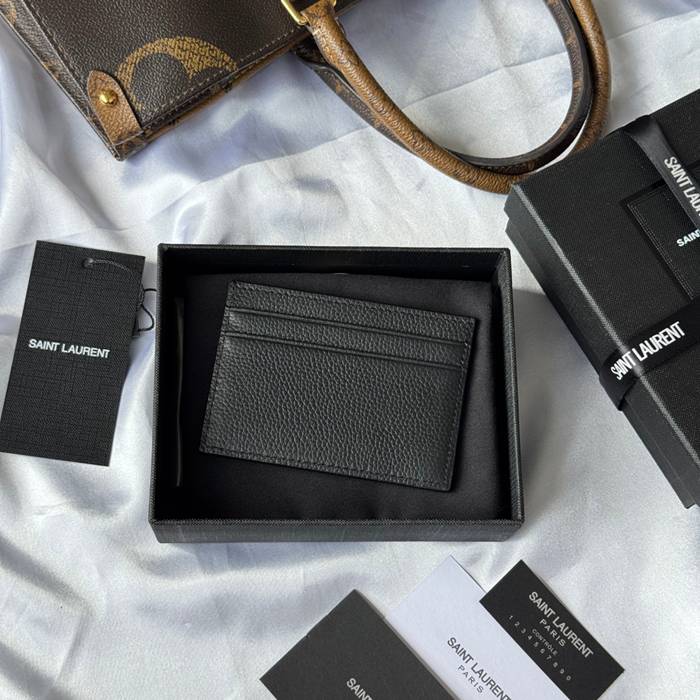 YSL カードケース カーフレザー レディース 10×7.5×0.5cm