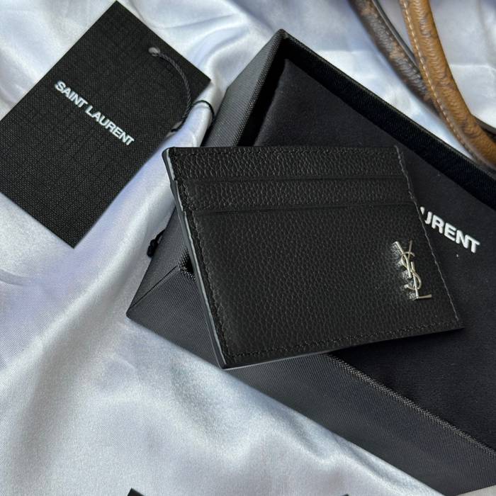 YSL カードケース カーフレザー レディース 10×7.5×0.5cm