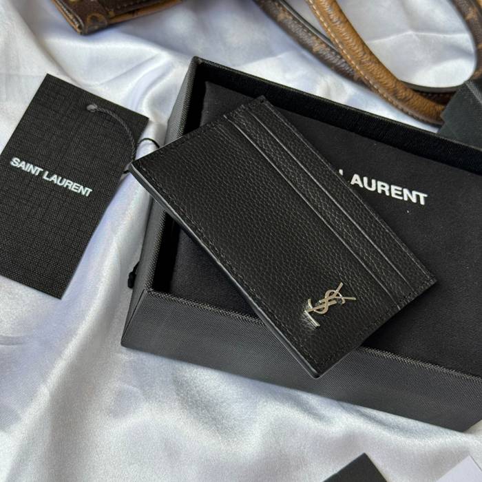 YSL カードケース カーフレザー レディース 10×7.5×0.5cm
