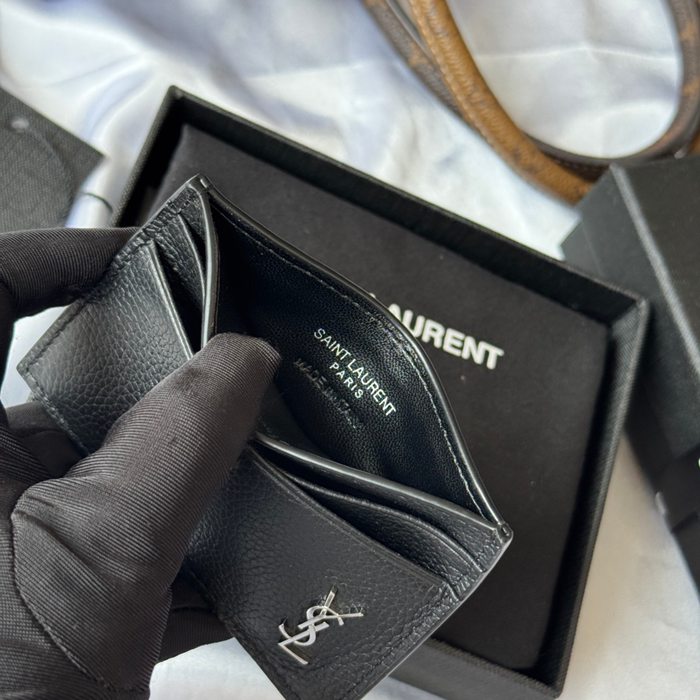 YSL カードケース カーフレザー レディース 10×7.5×0.5cm