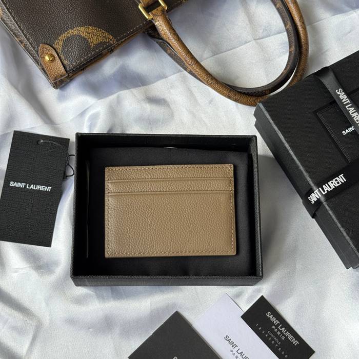 YSL カードケース カーフレザー レディース 10×7.5×0.5cm