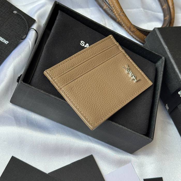 YSL カードケース カーフレザー レディース 10×7.5×0.5cm